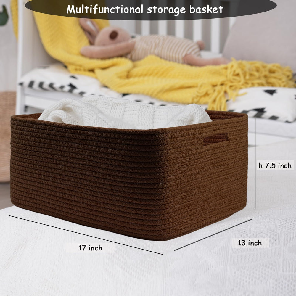 COMFY-HOMI three baskets stacked neatly to maximize closet and shelf space.