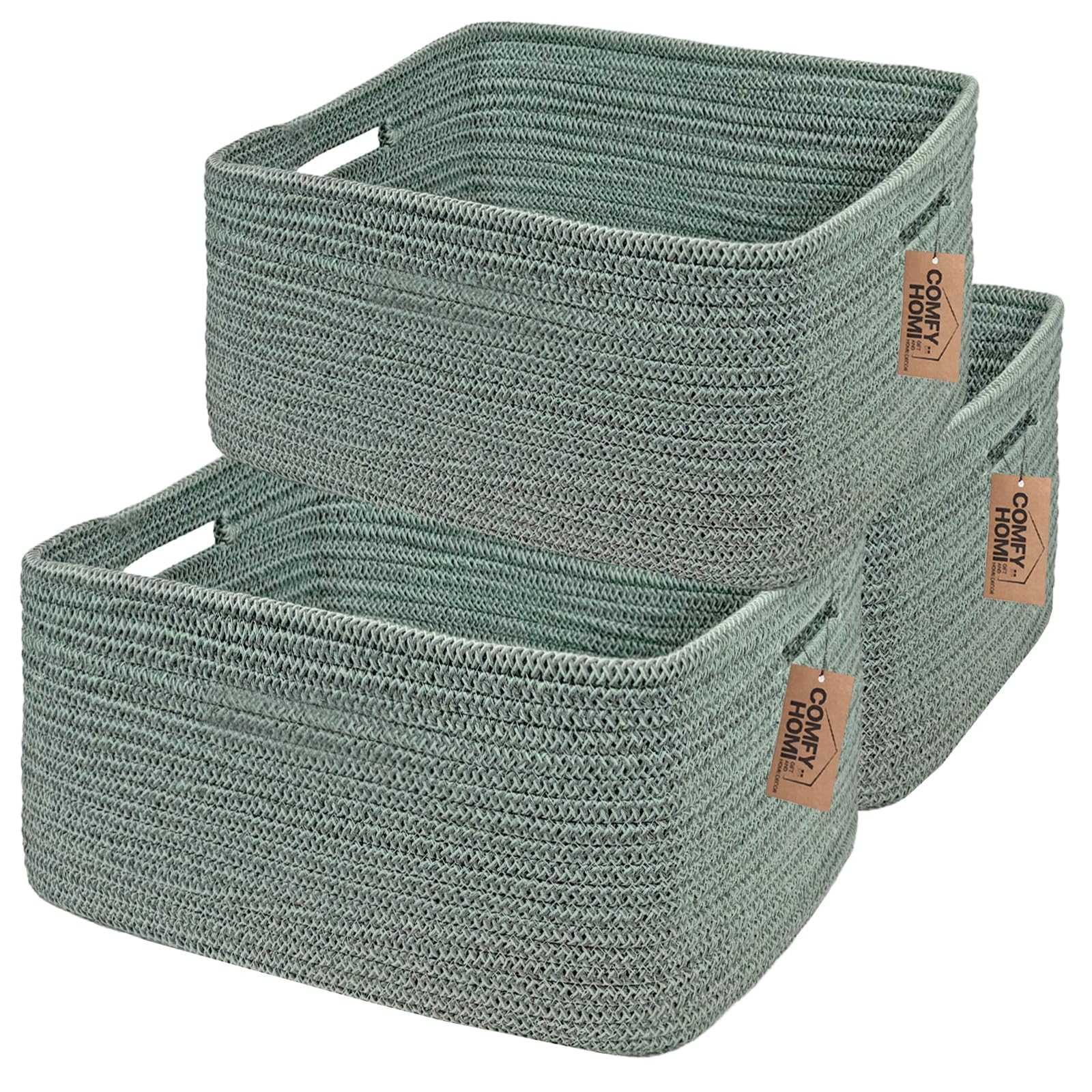 COMFY-HOMI 3pcs large storage baskets for shelves keep toys organized and accessible