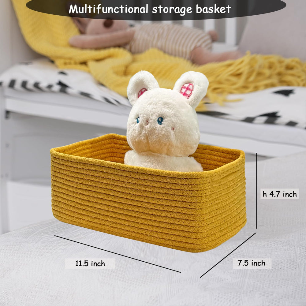 COMFY-HOMI baby-safe cotton rope basket protects toys with soft, durable material.