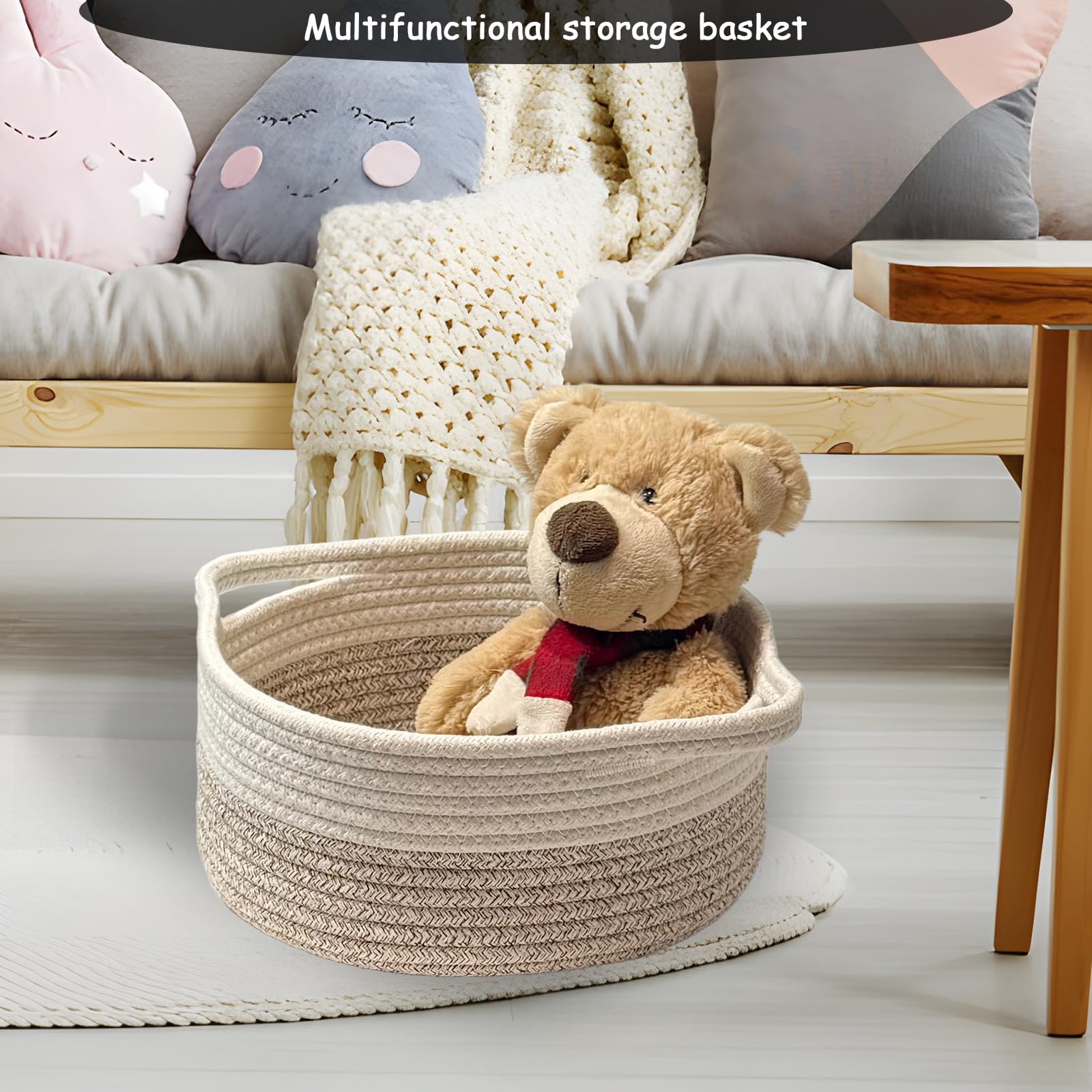 COMFY-HOMI basket bed-side organizer for easy access to daily essentials