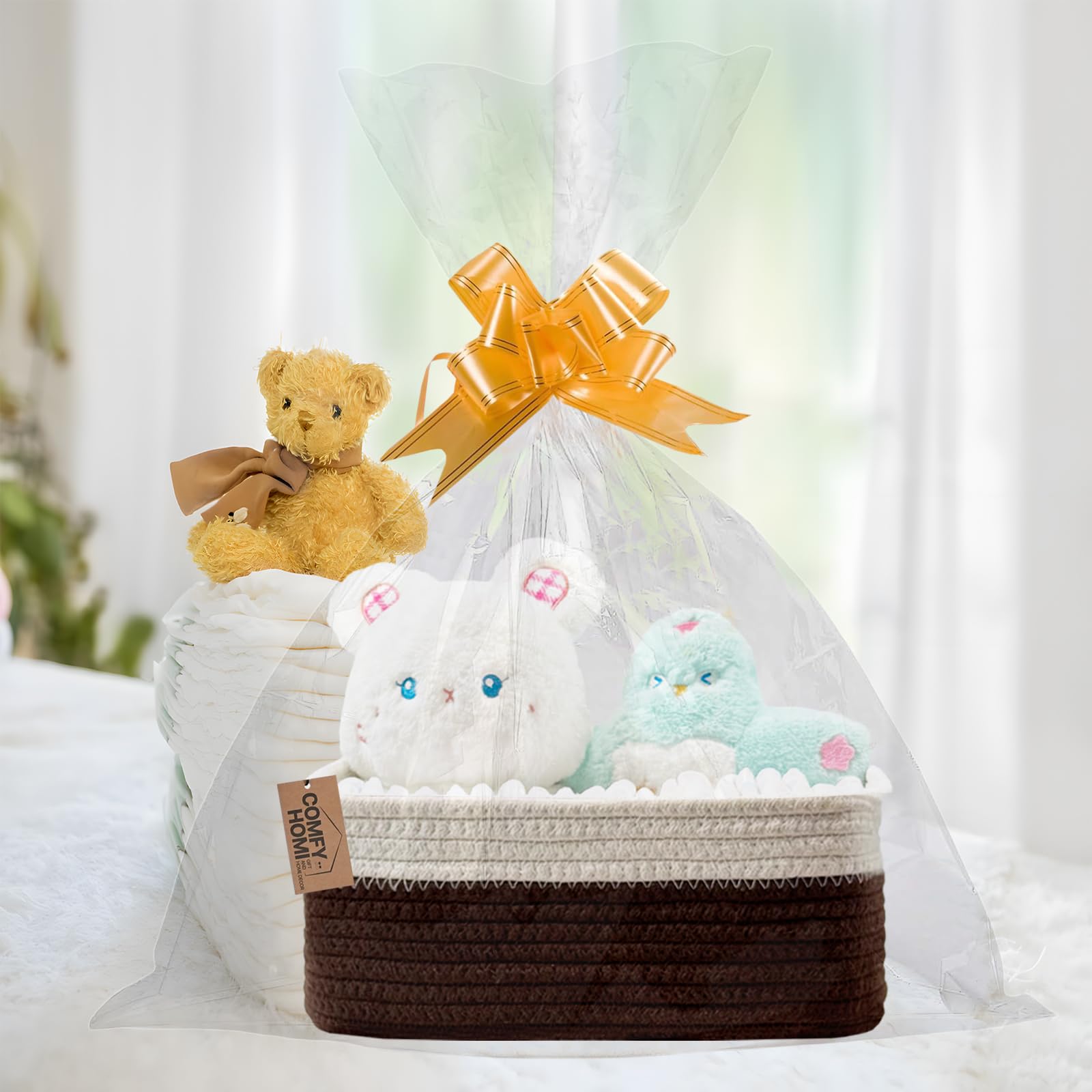 COMFY-HOMI basket highlighting durable cotton rope construction.
