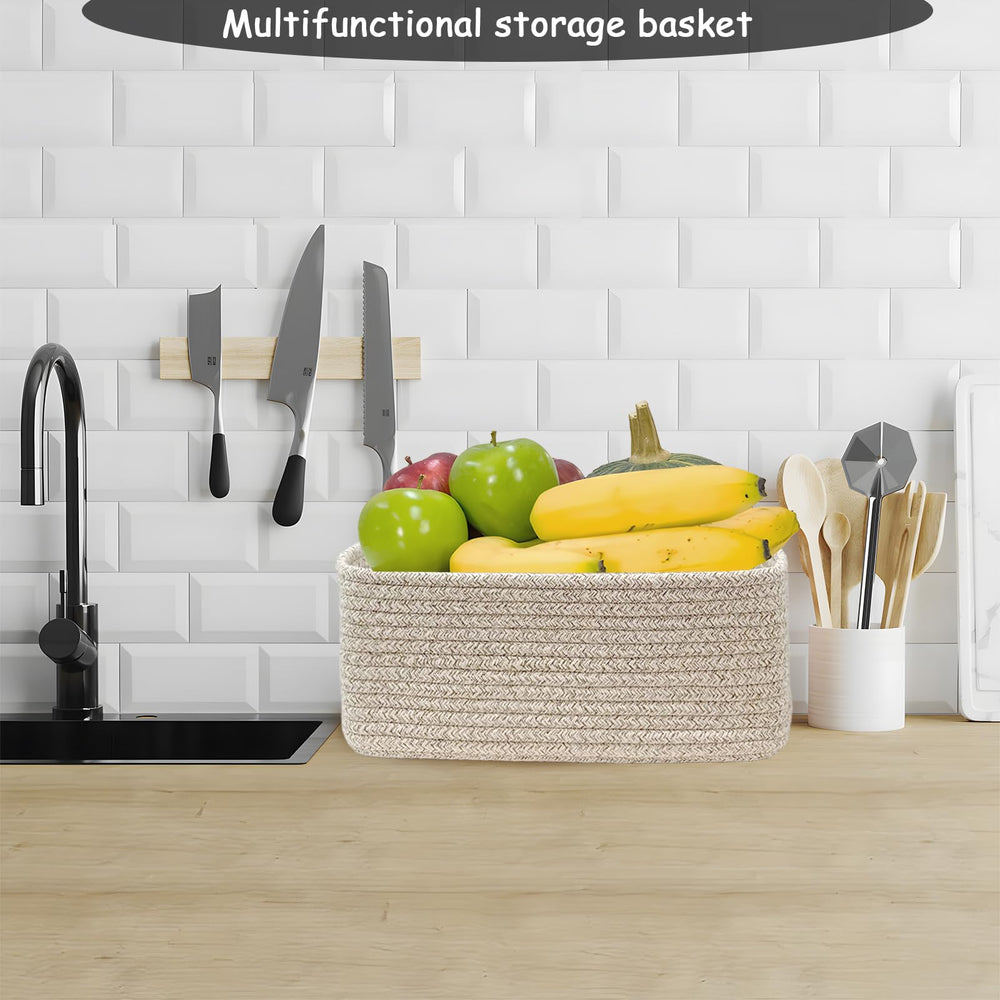 COMFY-HOMI 11.5x7.5x4.7 dimension basket fits shelves neatly.