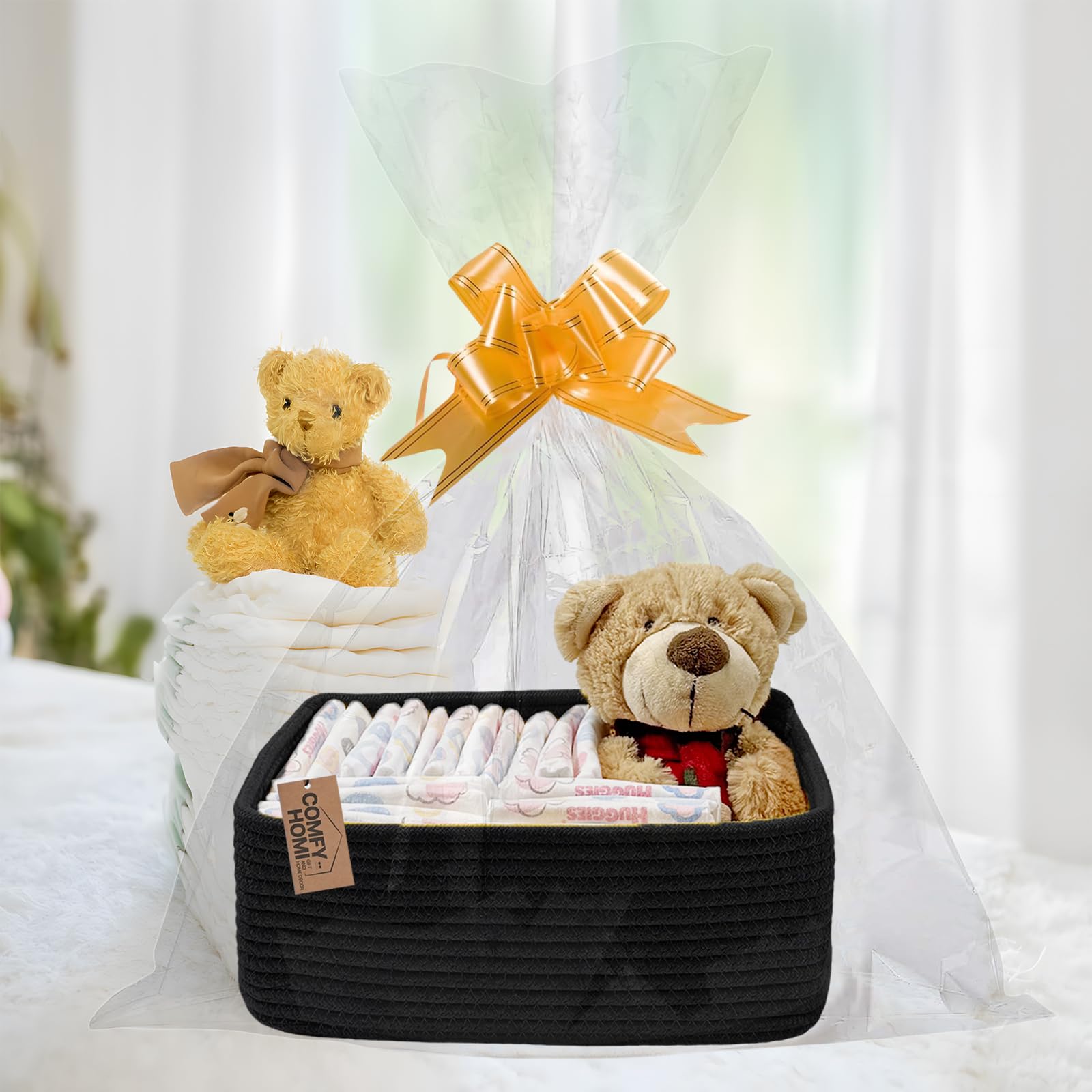 COMFY-HOMI folding-design basket maintains shape when filled