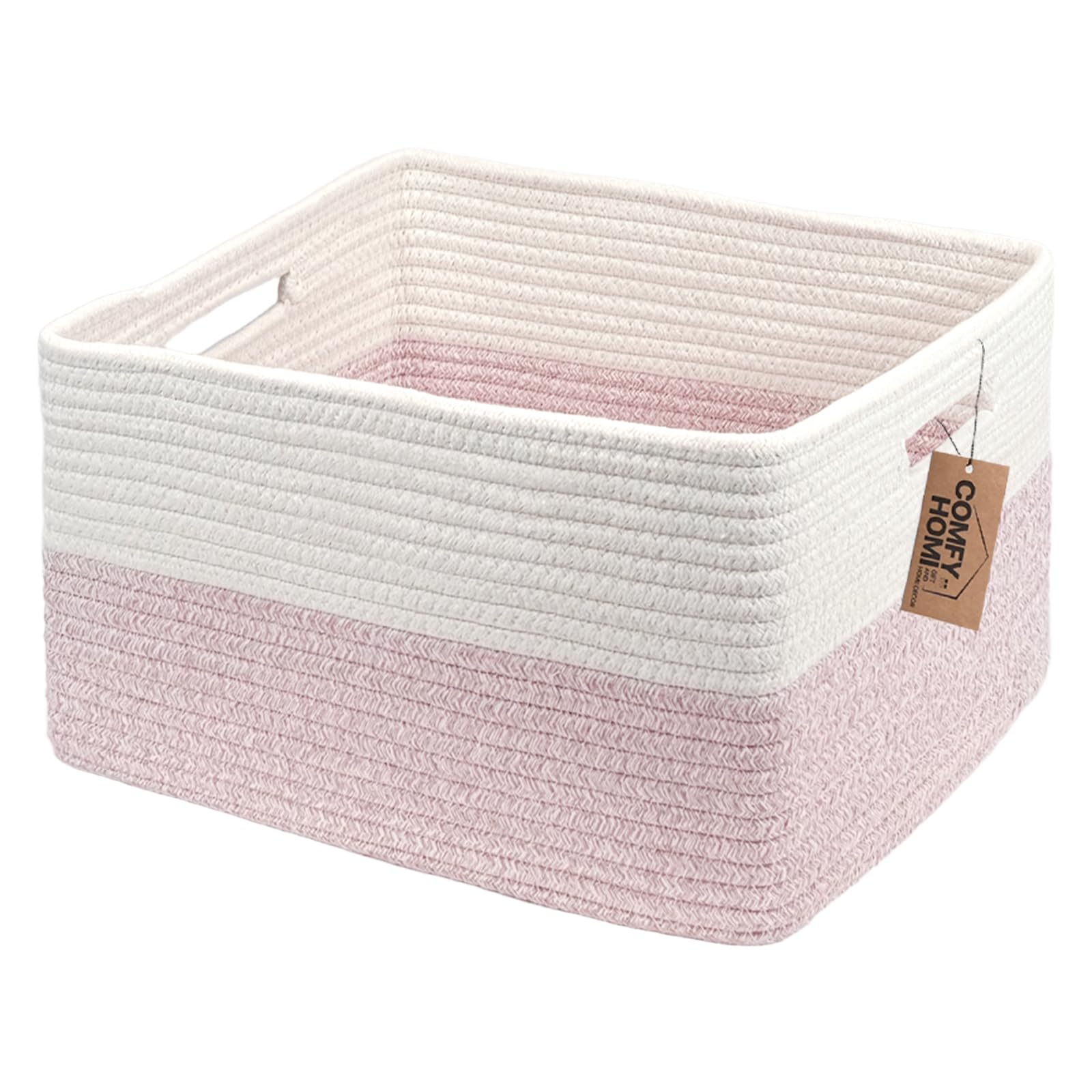 COMFY-HOMI basket front view shows large capacity for living-room storage