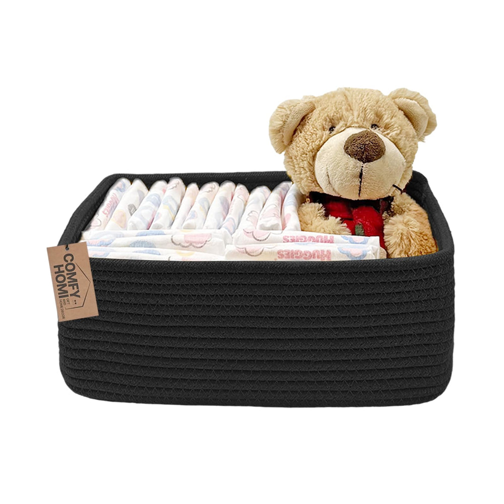 COMFY-HOMI basket front view on a shelf for organized storage