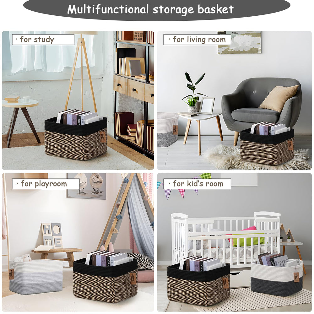COMFY-HOMI basket living room decor pairs style with organization.