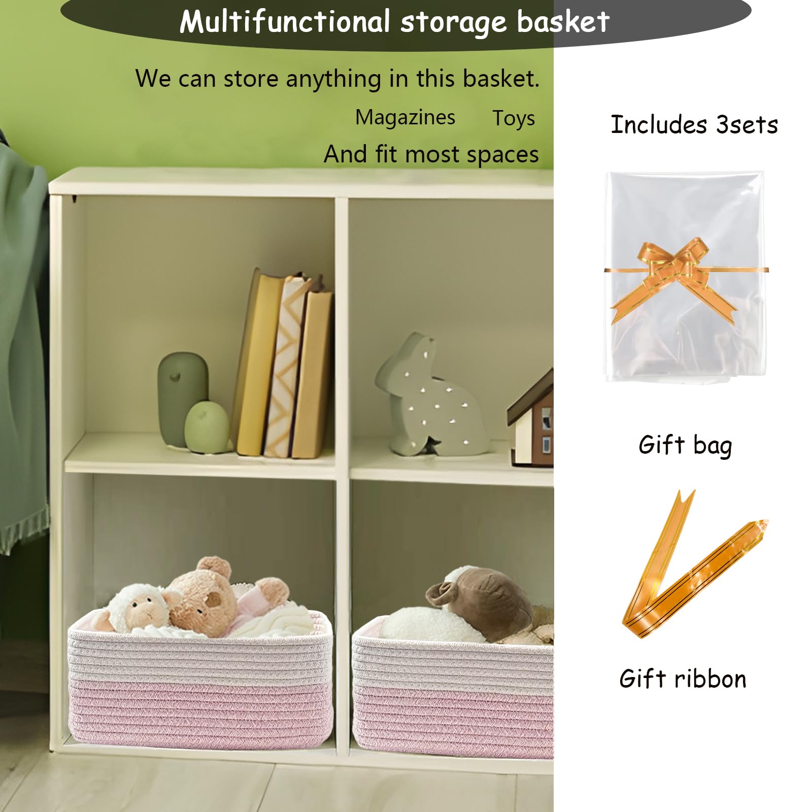COMFY-HOMI basket rectangular design optimizes shelf space