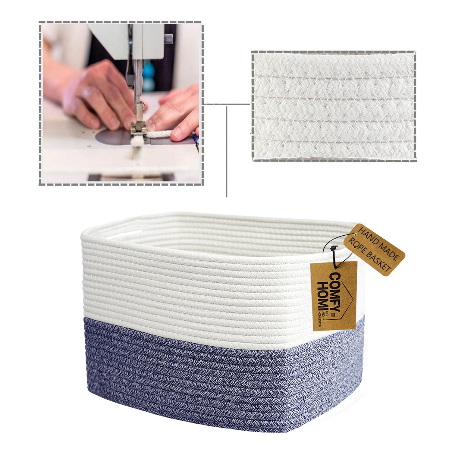 COMFY-HOMI folded basket expands to fit space with quick shape tips