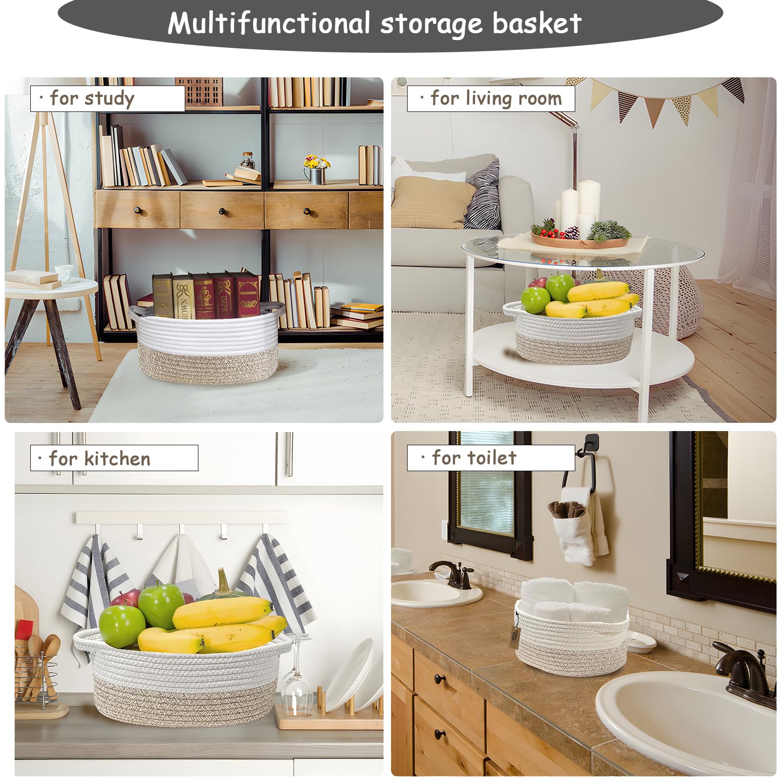 COMFY-HOMI basket toy storage open-top design ideal for kids' rooms