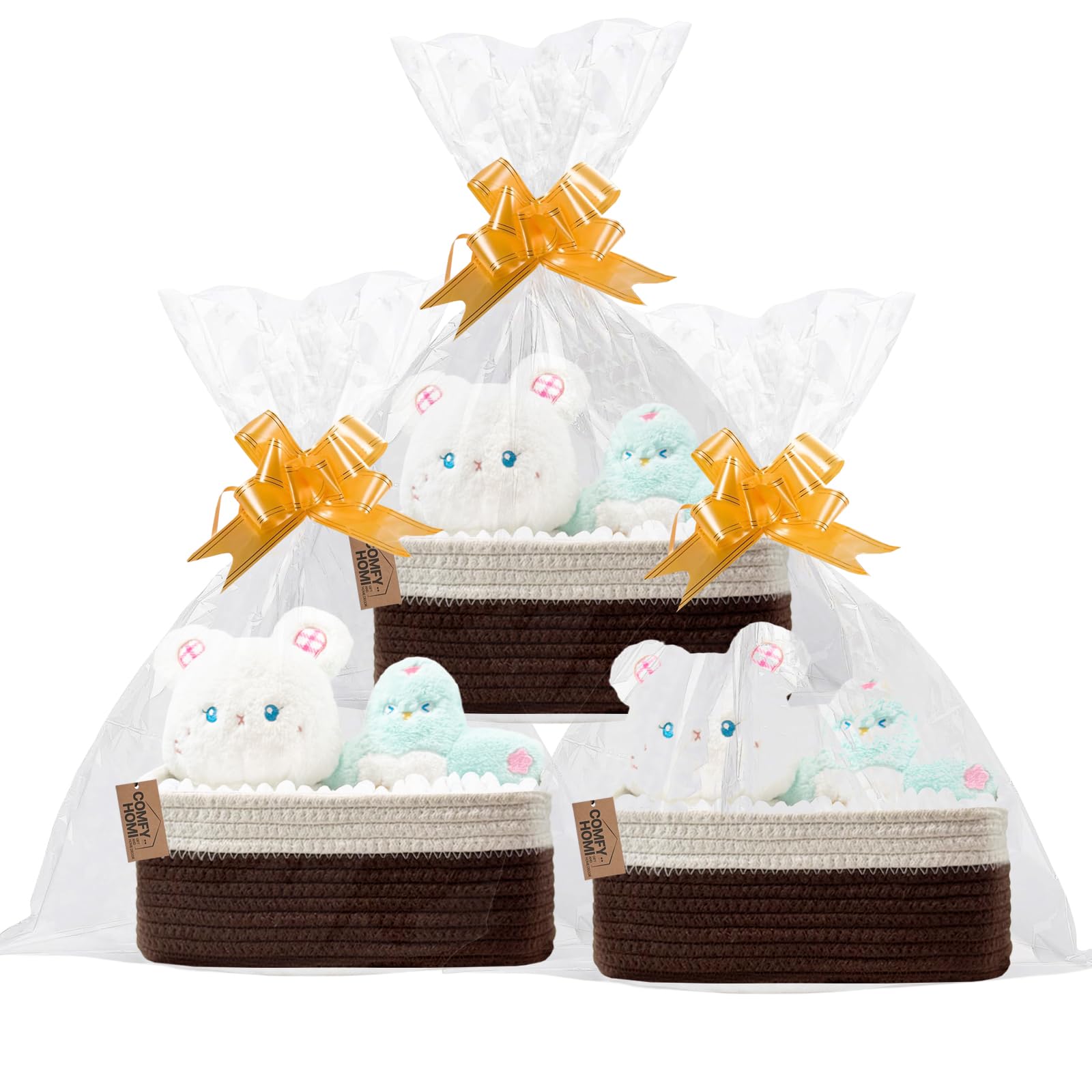 COMFY-HOMI hidden reinforced handles enable easy lifting of loaded baskets.