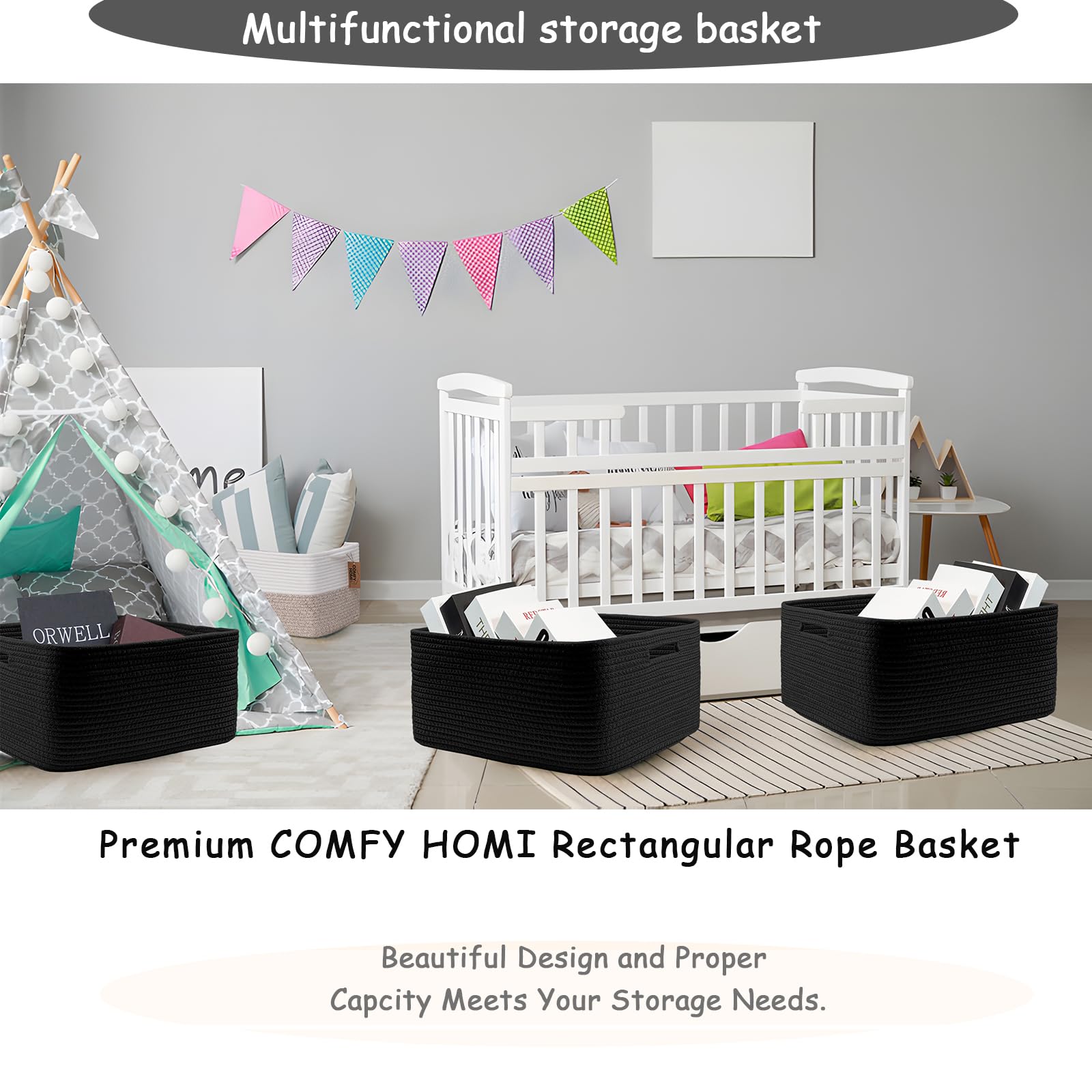 COMFY-HOMI blanket and towel storage basket keeps bedrooms tidy and cozy.