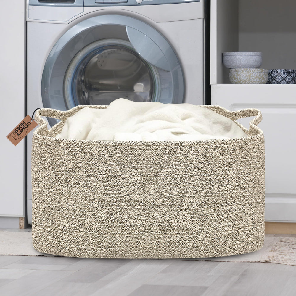 COMFY-HOMI brown rectangular storage bin in a home decor setting