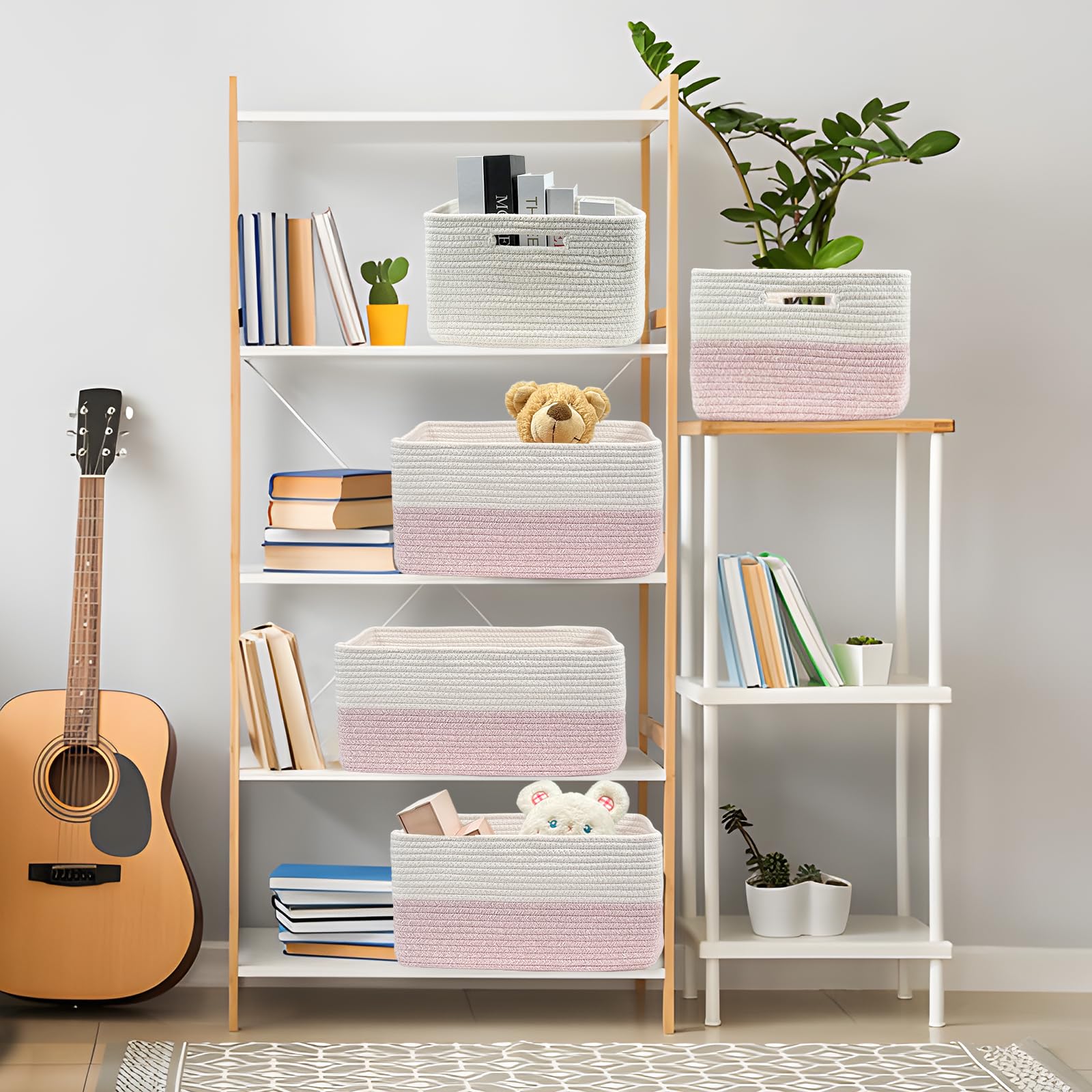 COMFY-HOMI closet-organizer basket demonstrates tidy clothes and towels storage
