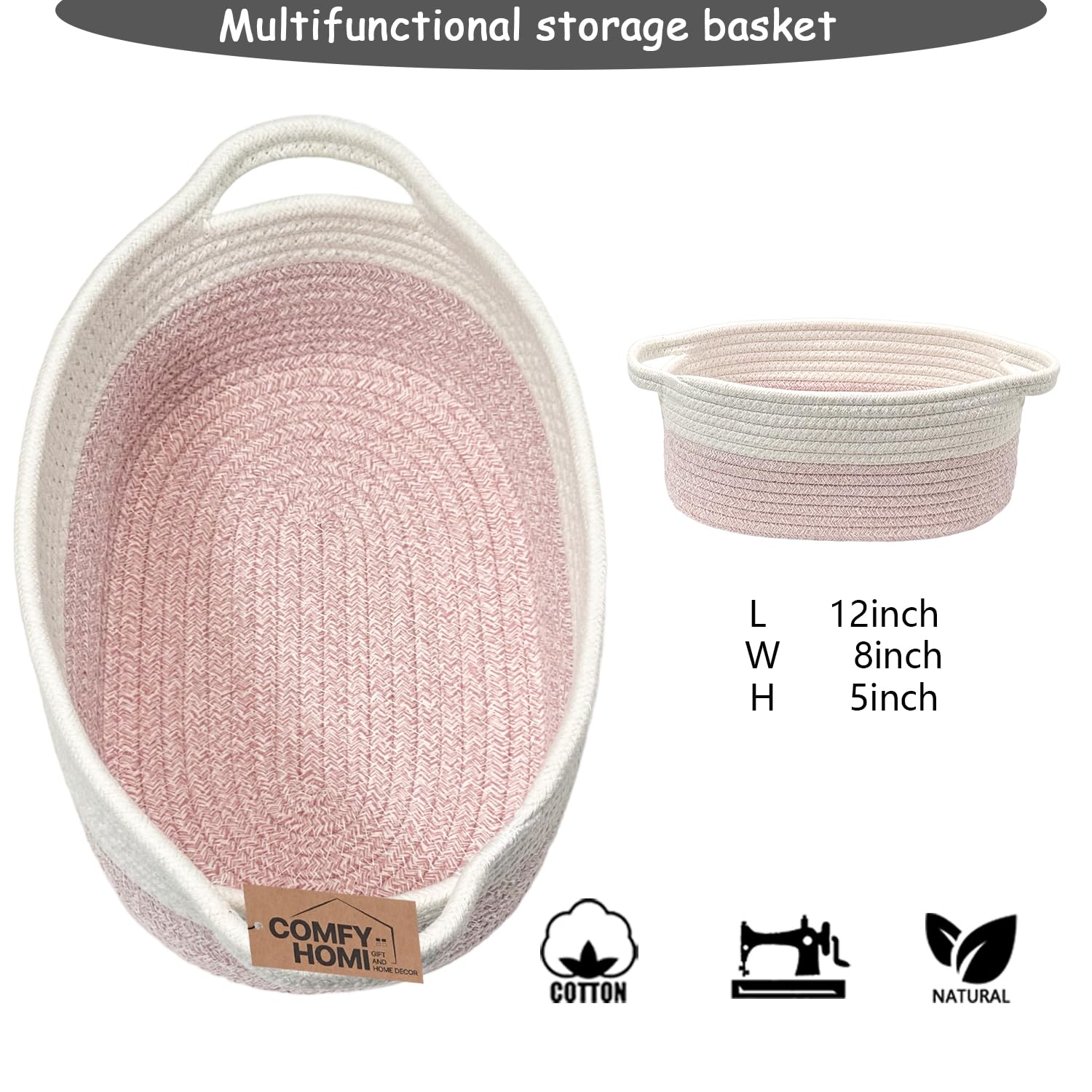 COMFY-HOMI compact storage basket in living room for blankets and books
