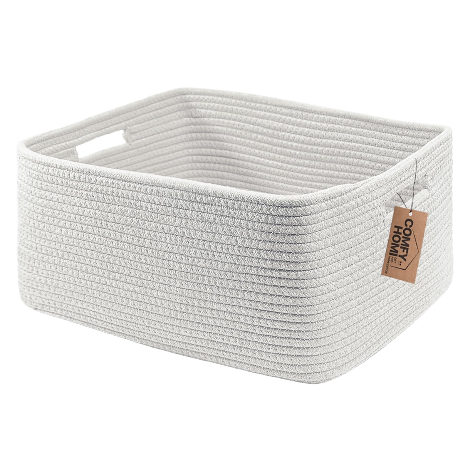 COMFY-HOMI cotton rope basket large 17x13x7.5 ideal for toy storage and totes