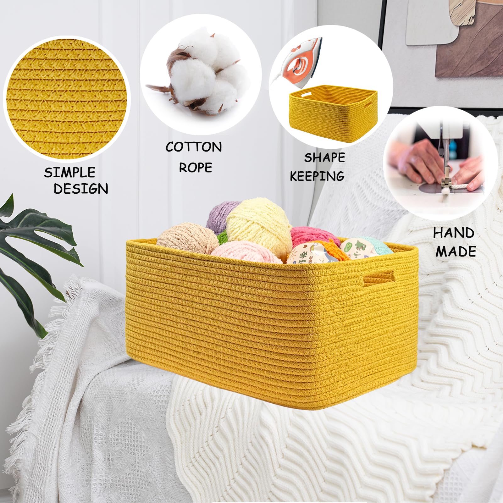 COMFY-HOMI bathroom-friendly basket stores towels and essentials without scratching.