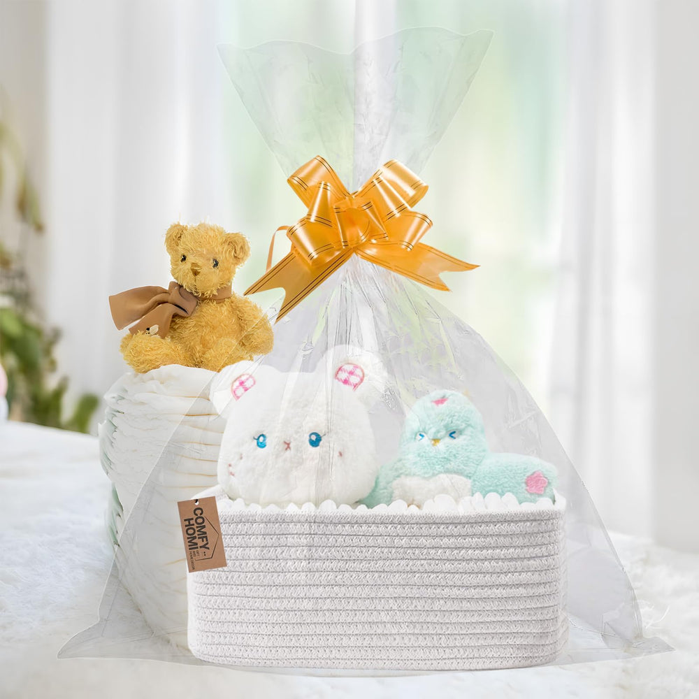 COMFY-HOMI cotton rope basket closeup weave shows durable structure for daily use.