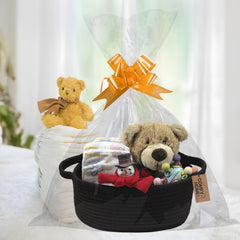 COMFY-HOMI cotton rope basket closeup highlights soft, chemical-free material.