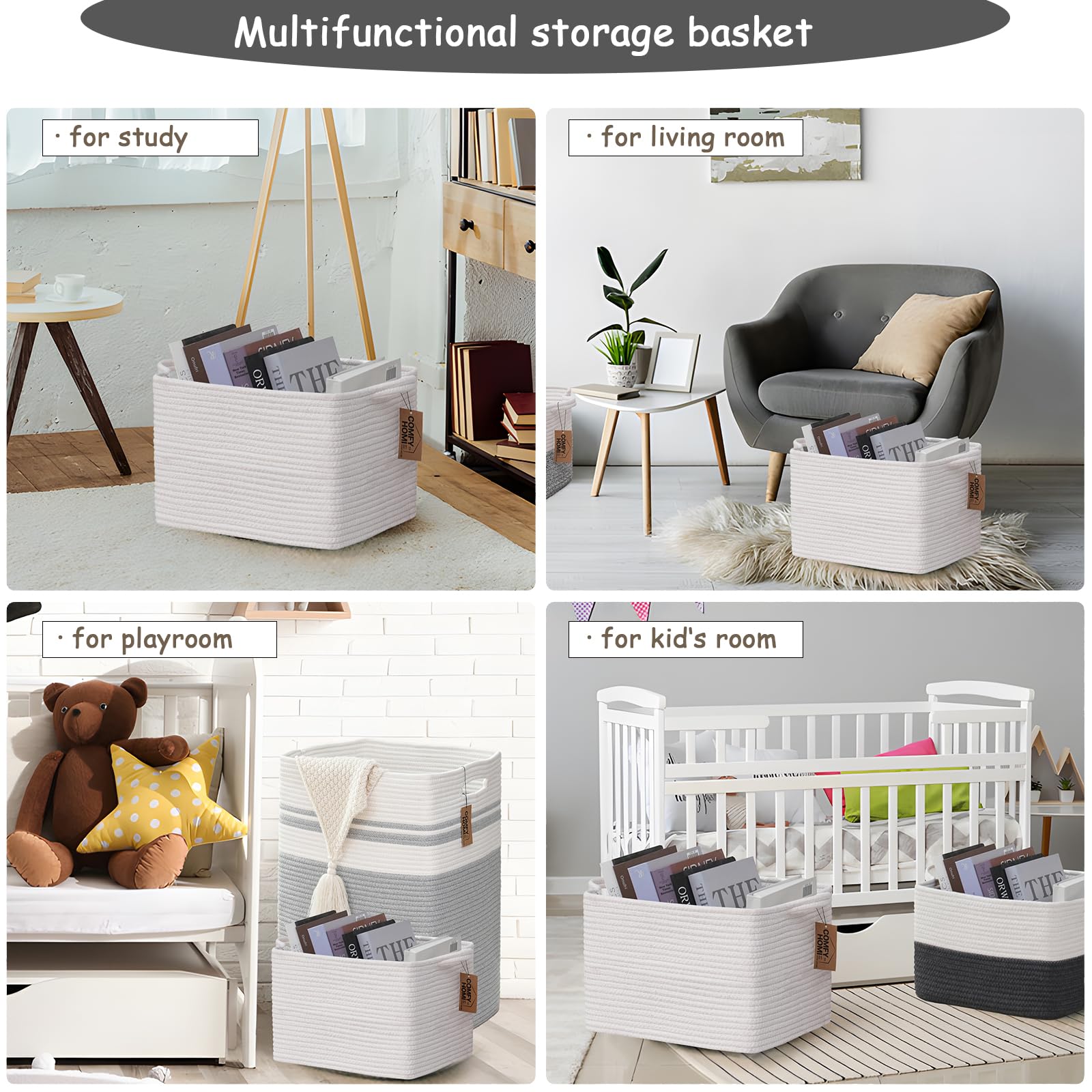 COMFY-HOMI basket stores cosmetics neatly reducing clutter with a chemical-free design
