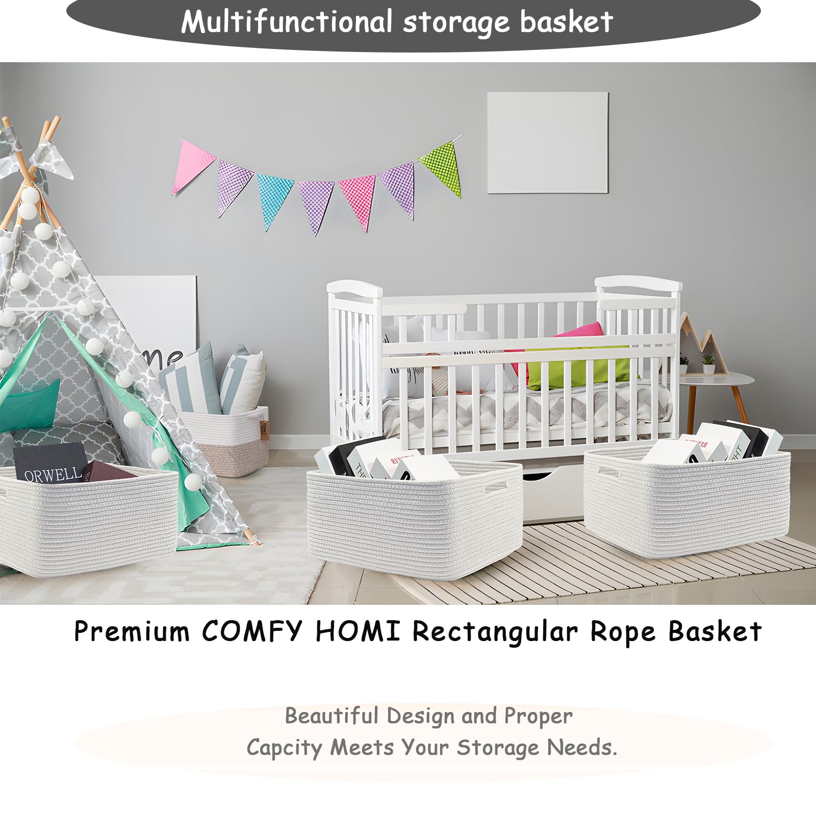 COMFY-HOMI eco-friendly basket folds flat for shipping and reshaping