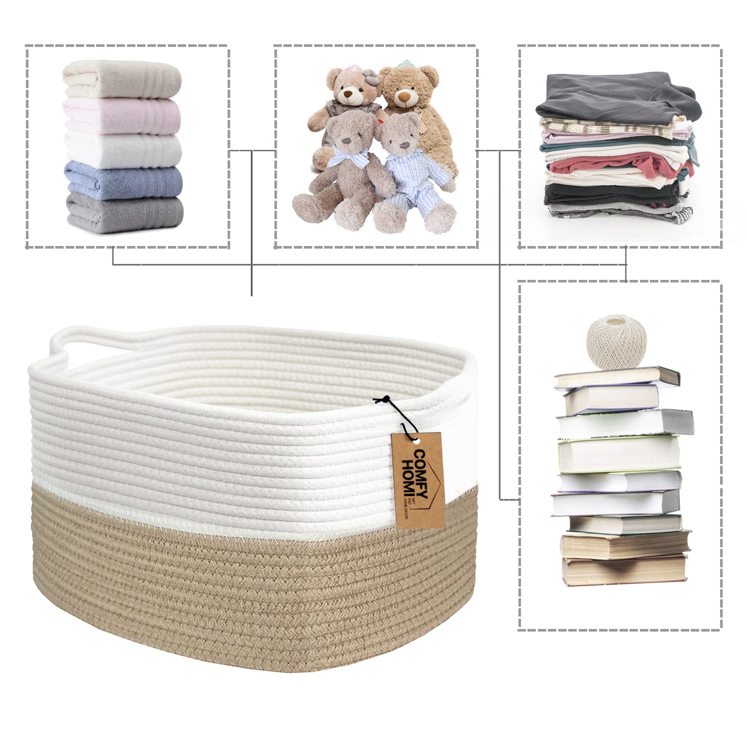 COMFY-HOMI basket folded shape shows easy reshaping for quick styling