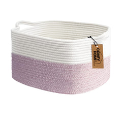 COMFY-HOMI cotton rope basket front view for tidy shelf storage and easy access
