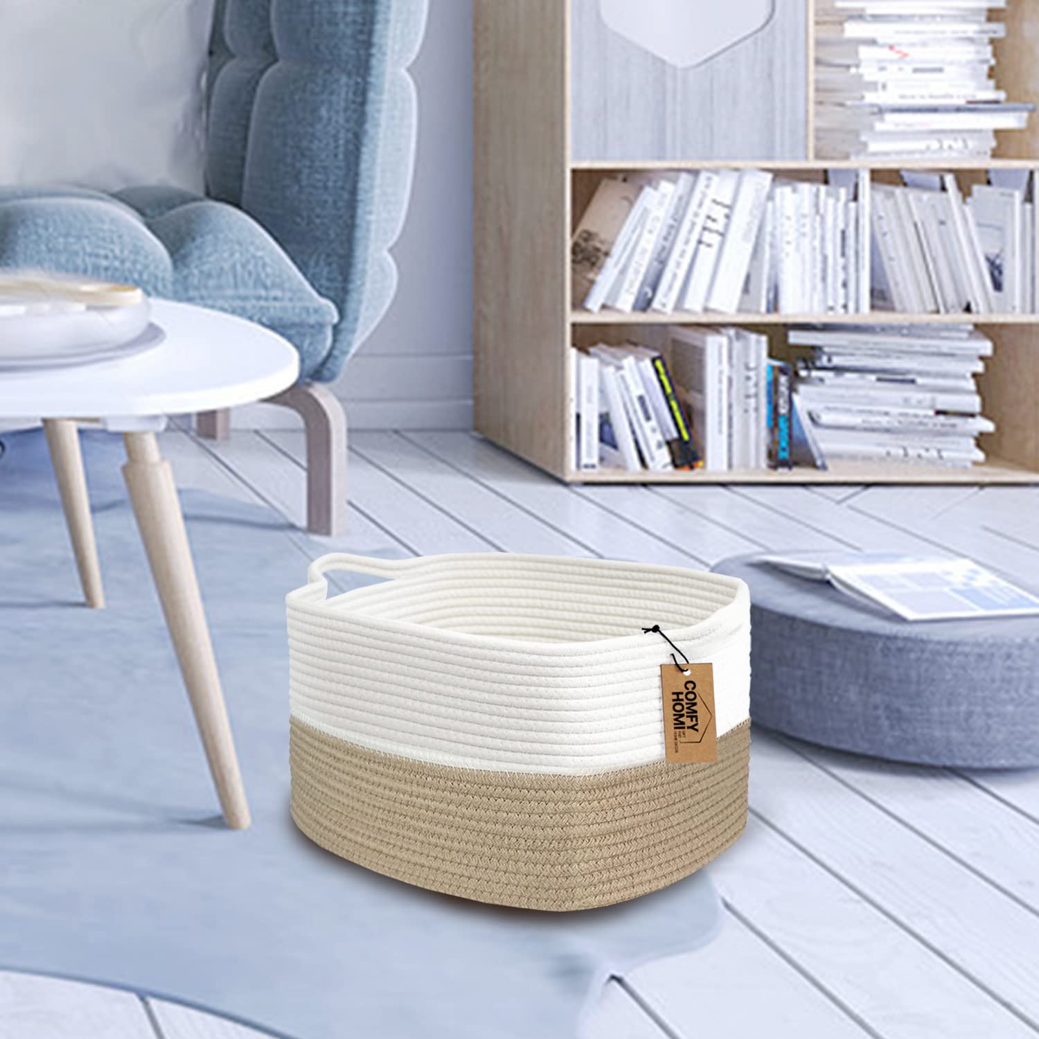 COMFY-HOMI basket living room decor blends with natural tones and cozy vibes