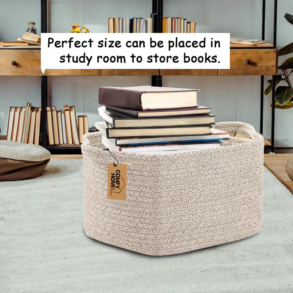 COMFY-HOMI cotton-rope-basket-towel-storage ideal for linen closets and quick access.