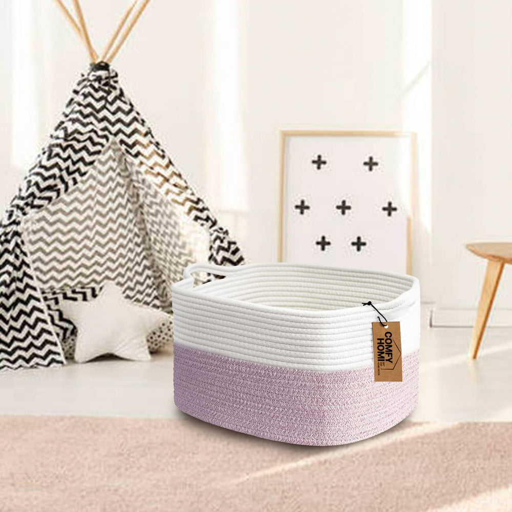 COMFY-HOMI basket toy storage keeps toys organized and kid-friendly
