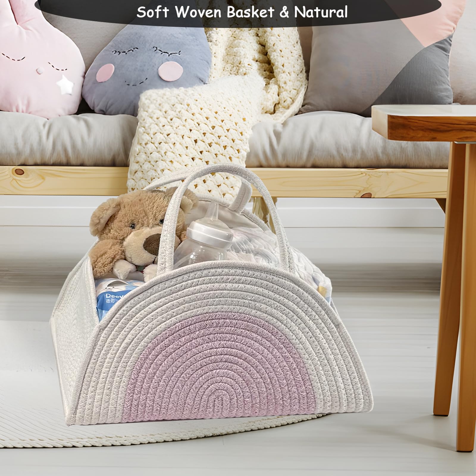 COMFY-HOMI durable cotton rope construction holds heavy items without sagging