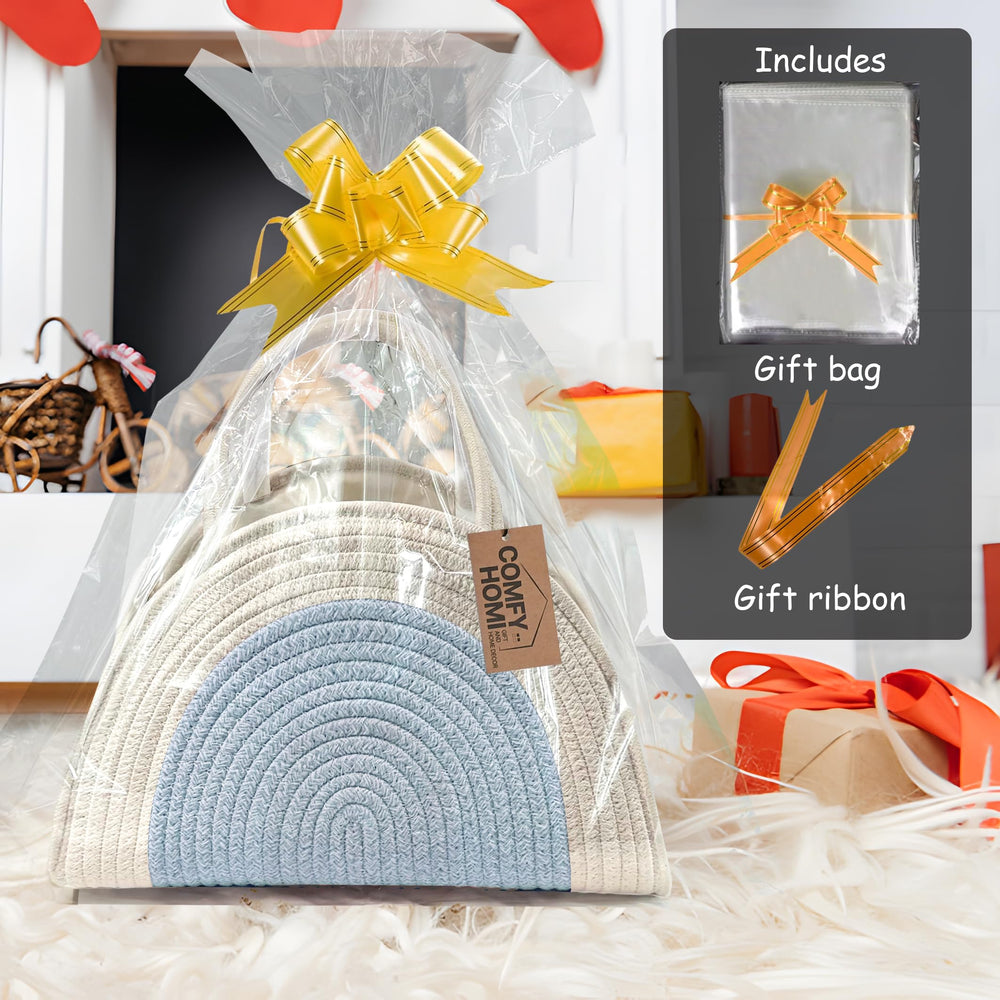 COMFY-HOMI Diaper Caddy shows sturdy weave maintaining shape for safe storage.