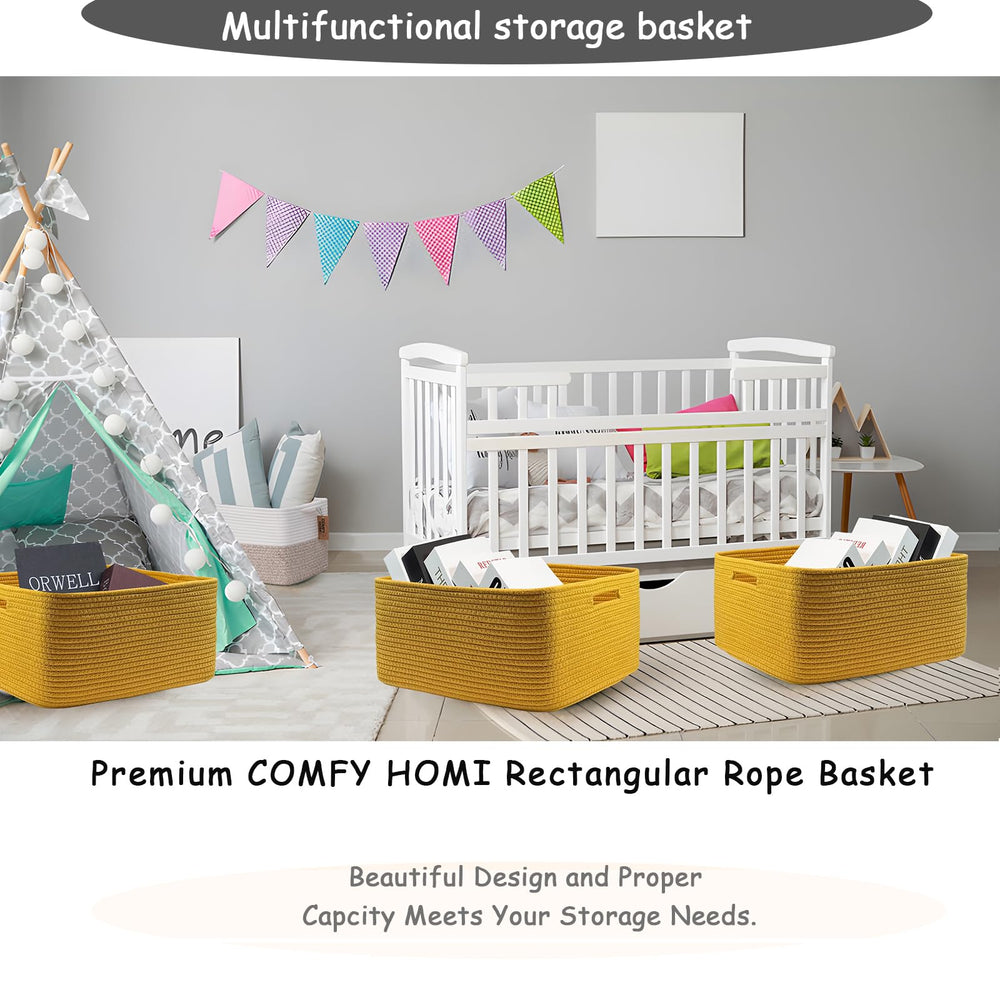COMFY-HOMI dog-toy basket neatly stores toys and blankets for pets.