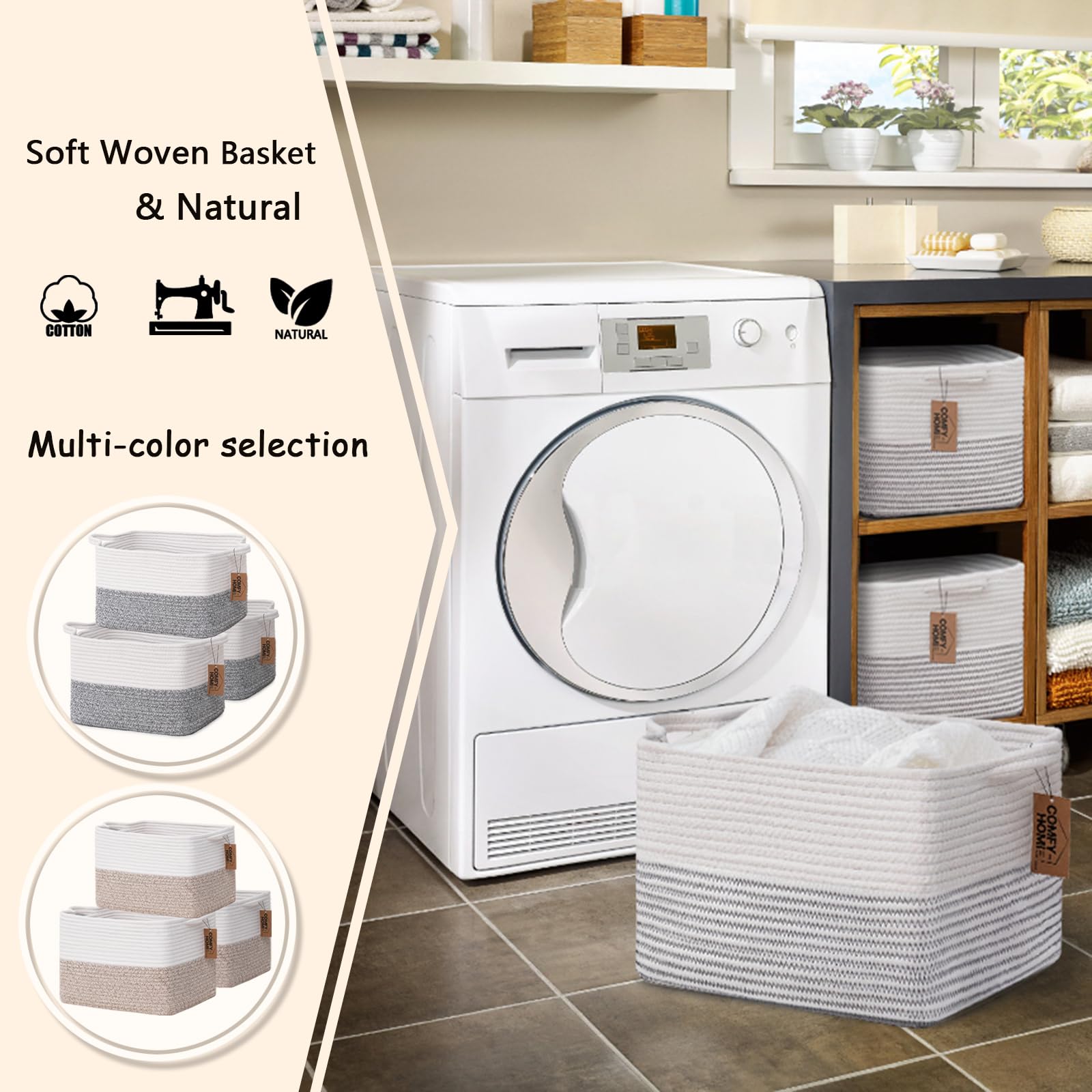 COMFY-HOMI easy shaping storage basket helps tidy spaces quickly.