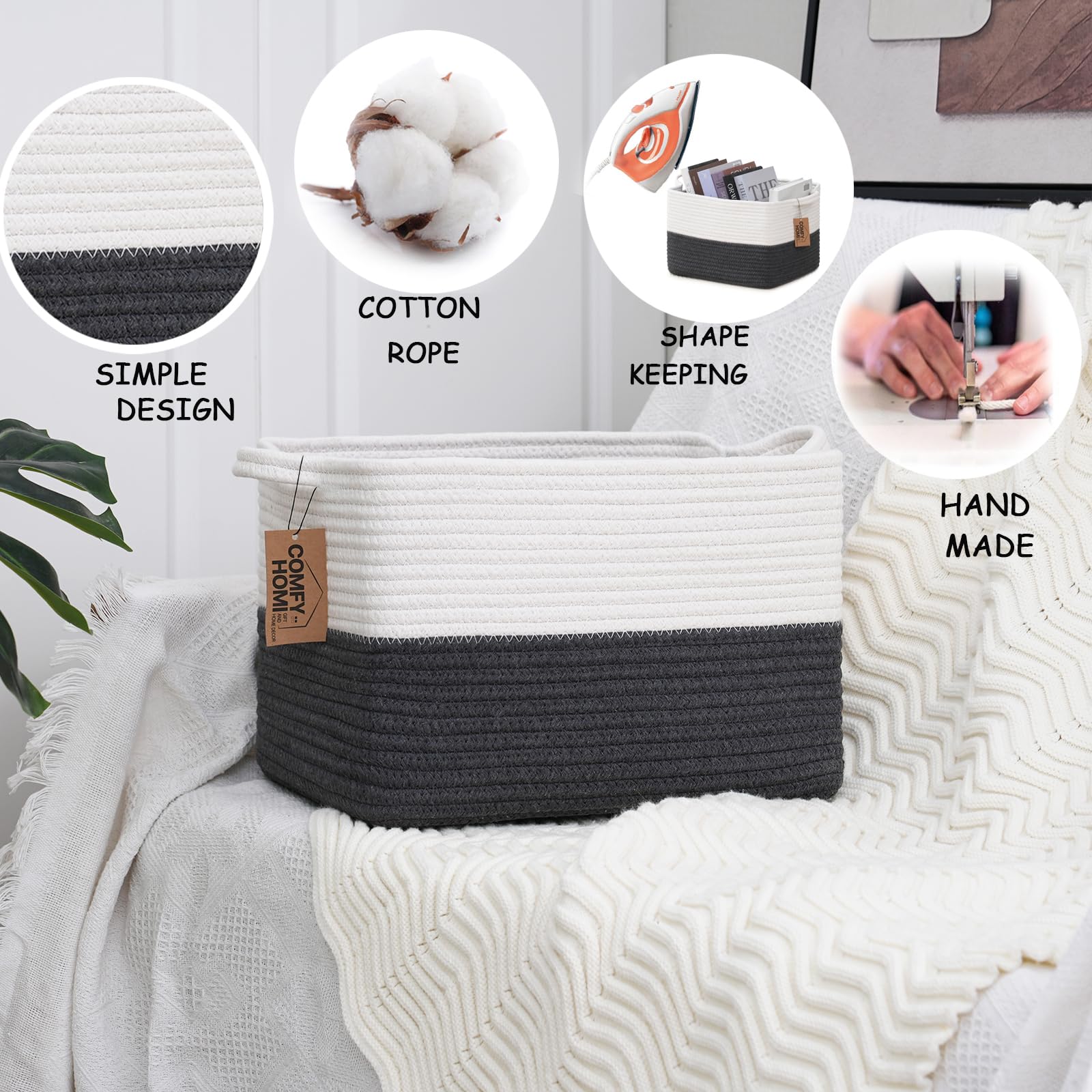 COMFY-HOMI folding basket shows easy shaping for tidy spaces