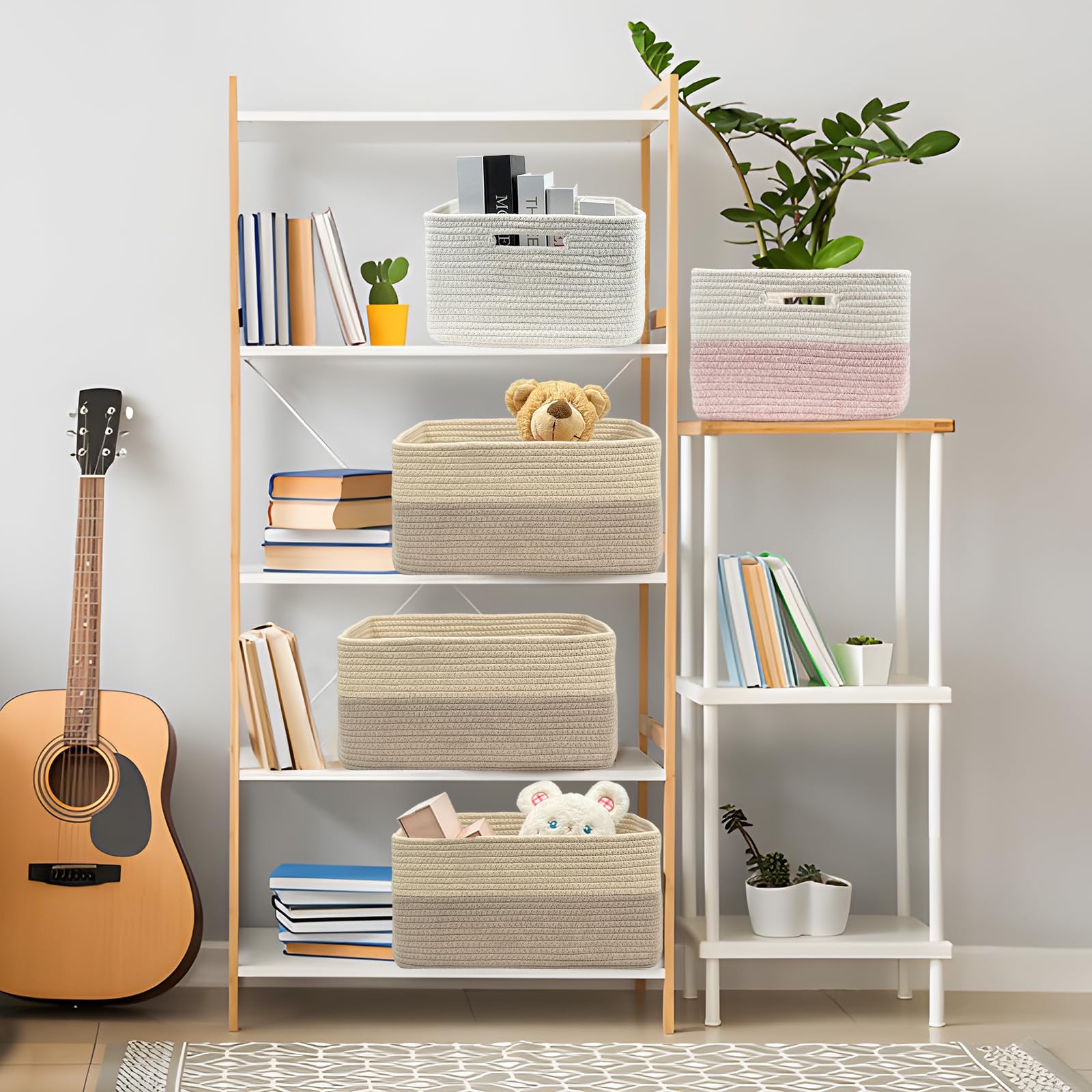 COMFY-HOMI large storage basket folding shape shows easy reshaping for quick organization.
