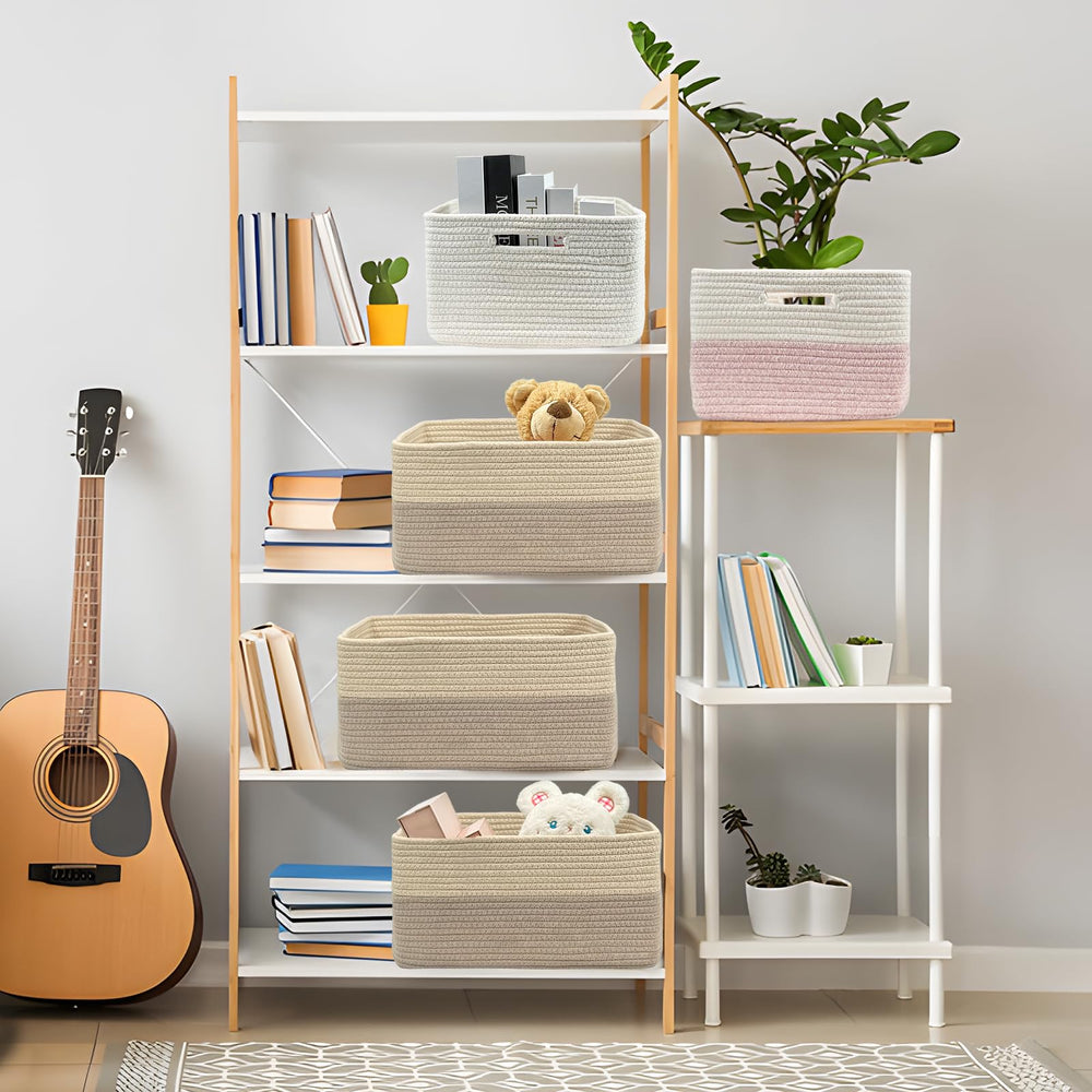 COMFY-HOMI large storage basket folding shape shows easy reshaping for quick organization.