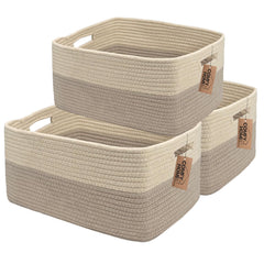 COMFY-HOMI large storage basket in beige demonstrates rectangle appeal for toy storage and closet organization.