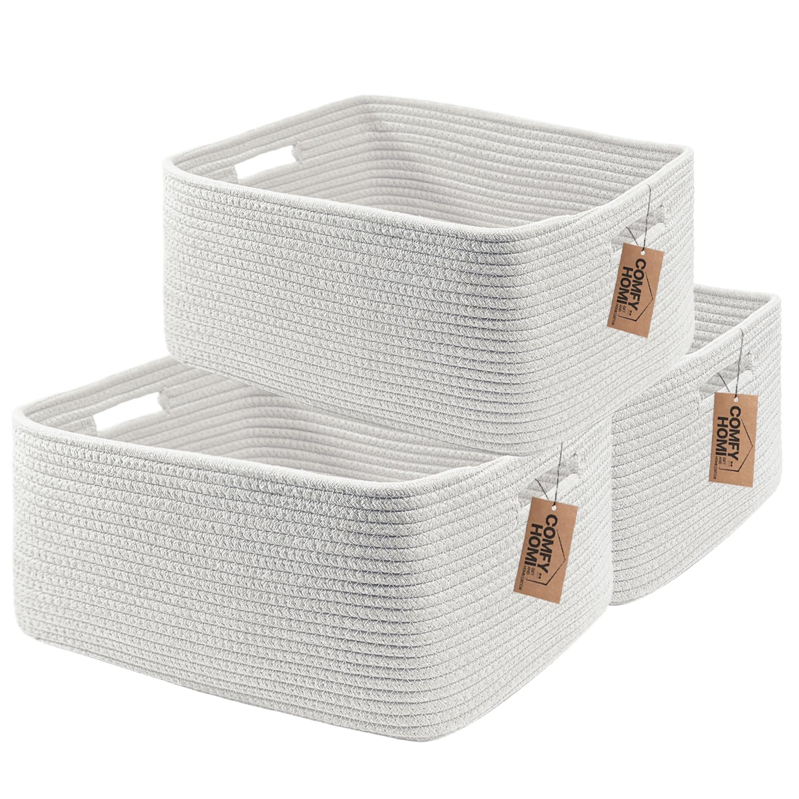 COMFY-HOMI large storage basket for shelf-organization keeps toys and cables tidy.