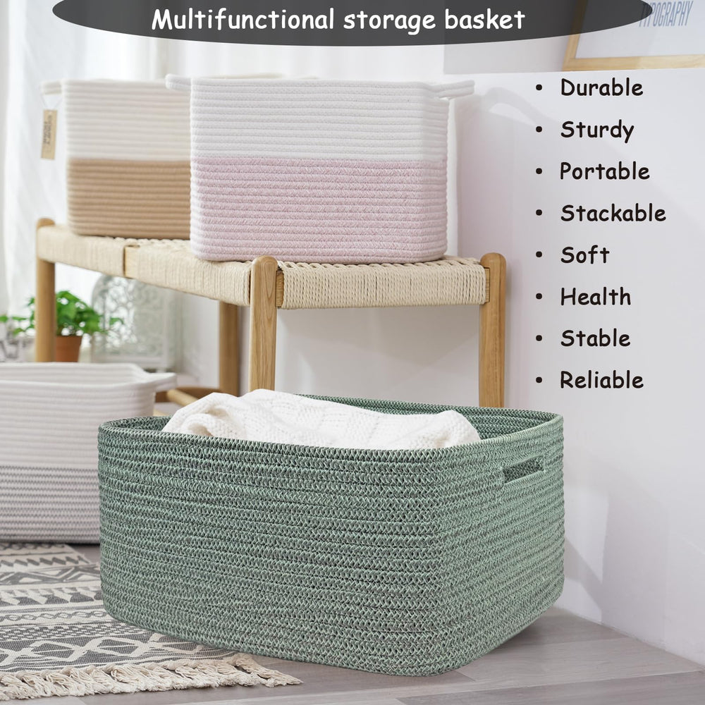 COMFY-HOMI laundry and toy bin green versatile for blankets, towels, or pet toys