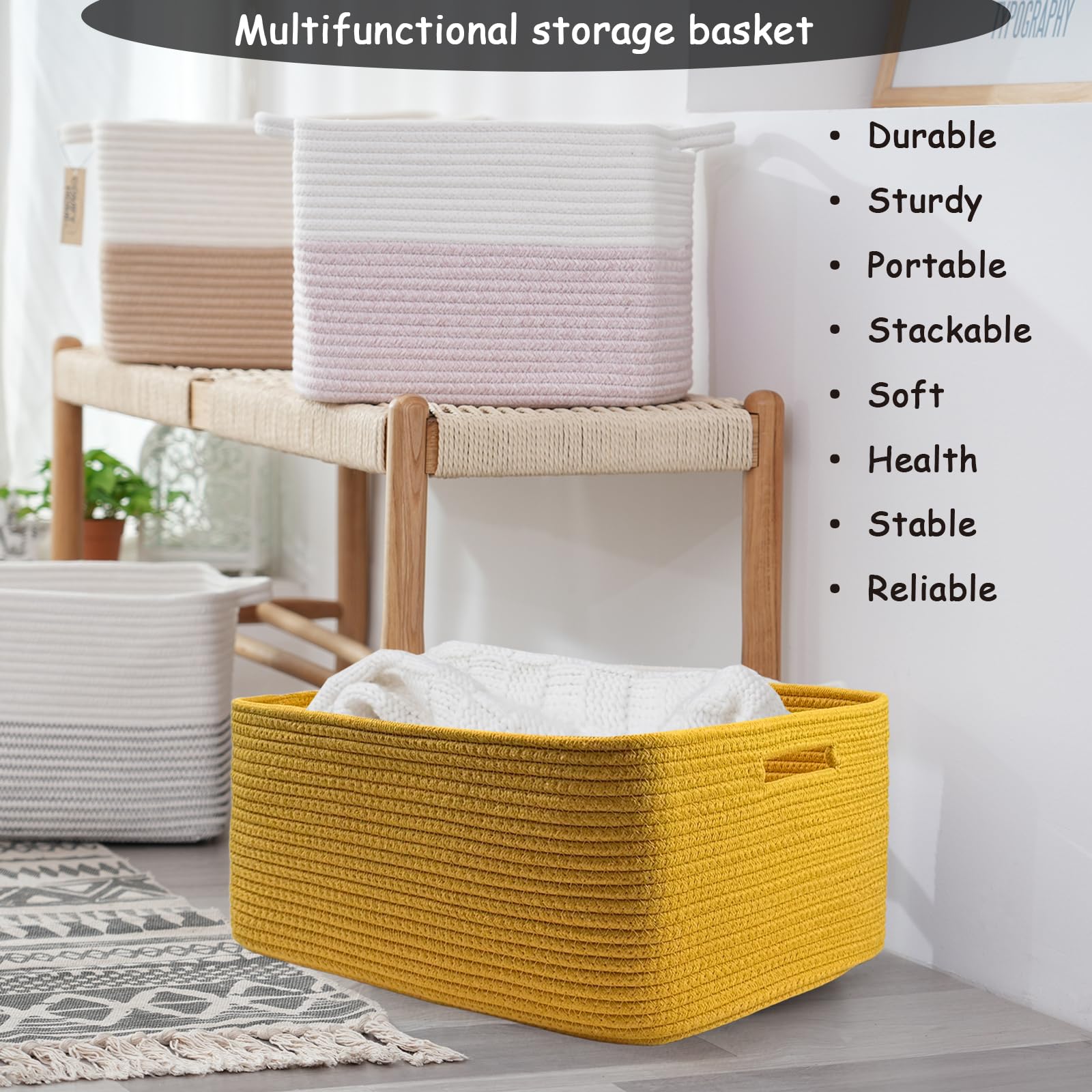 COMFY-HOMI laundry basket duo keeps clothes tidy and easy to carry.