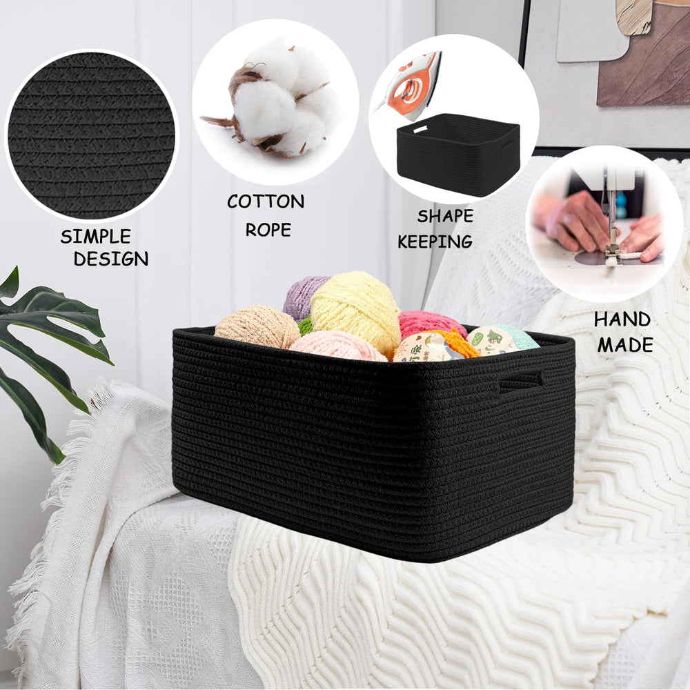 COMFY-HOMI 2-pack storage baskets are easy to shape and reposition around the home.