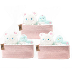 COMFY-HOMI pink storage baskets 3-pack organize shelves with gift-ready appeal.