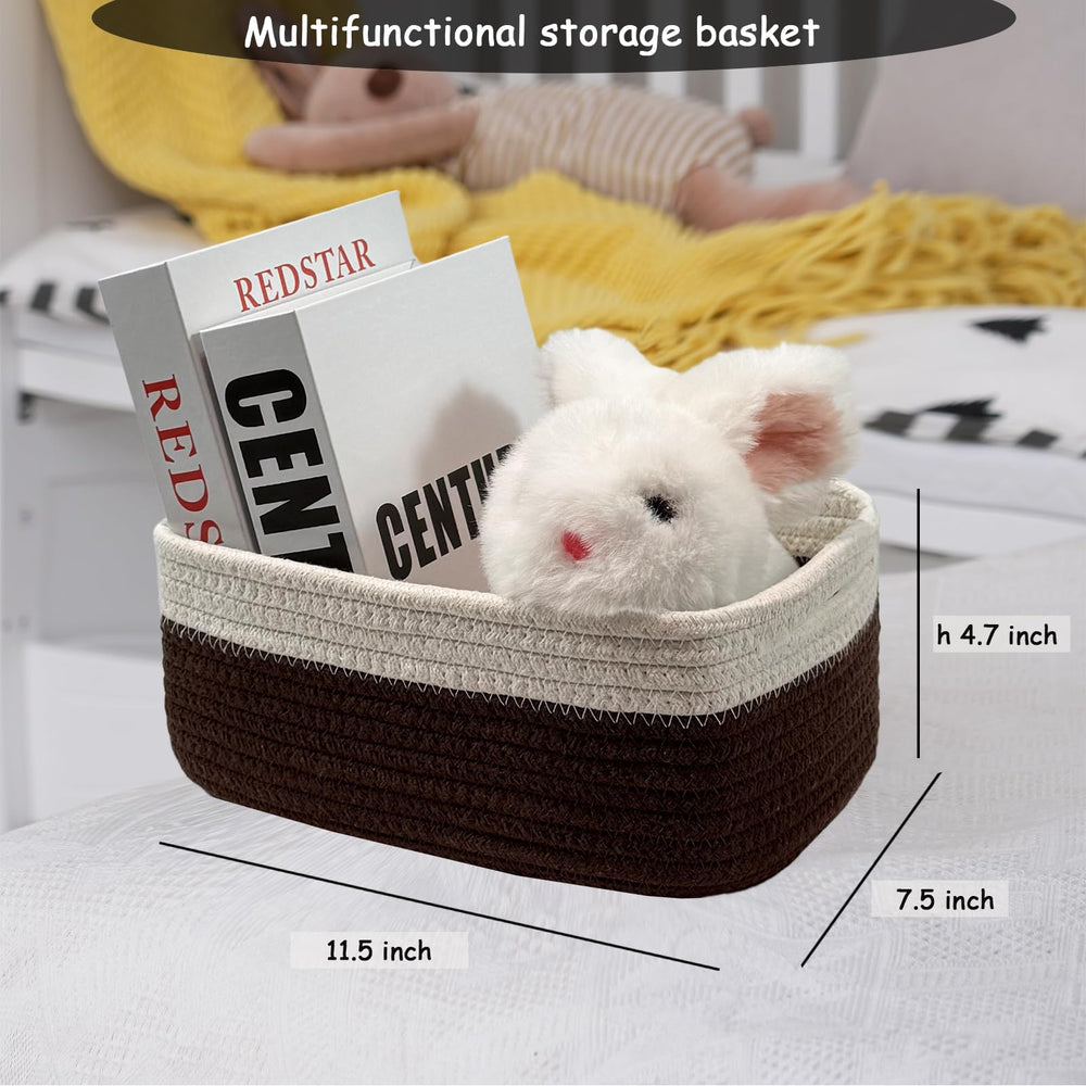 COMFY-HOMI rectangle storage basket closeup reveals shape-holding cotton rope and tidy lines