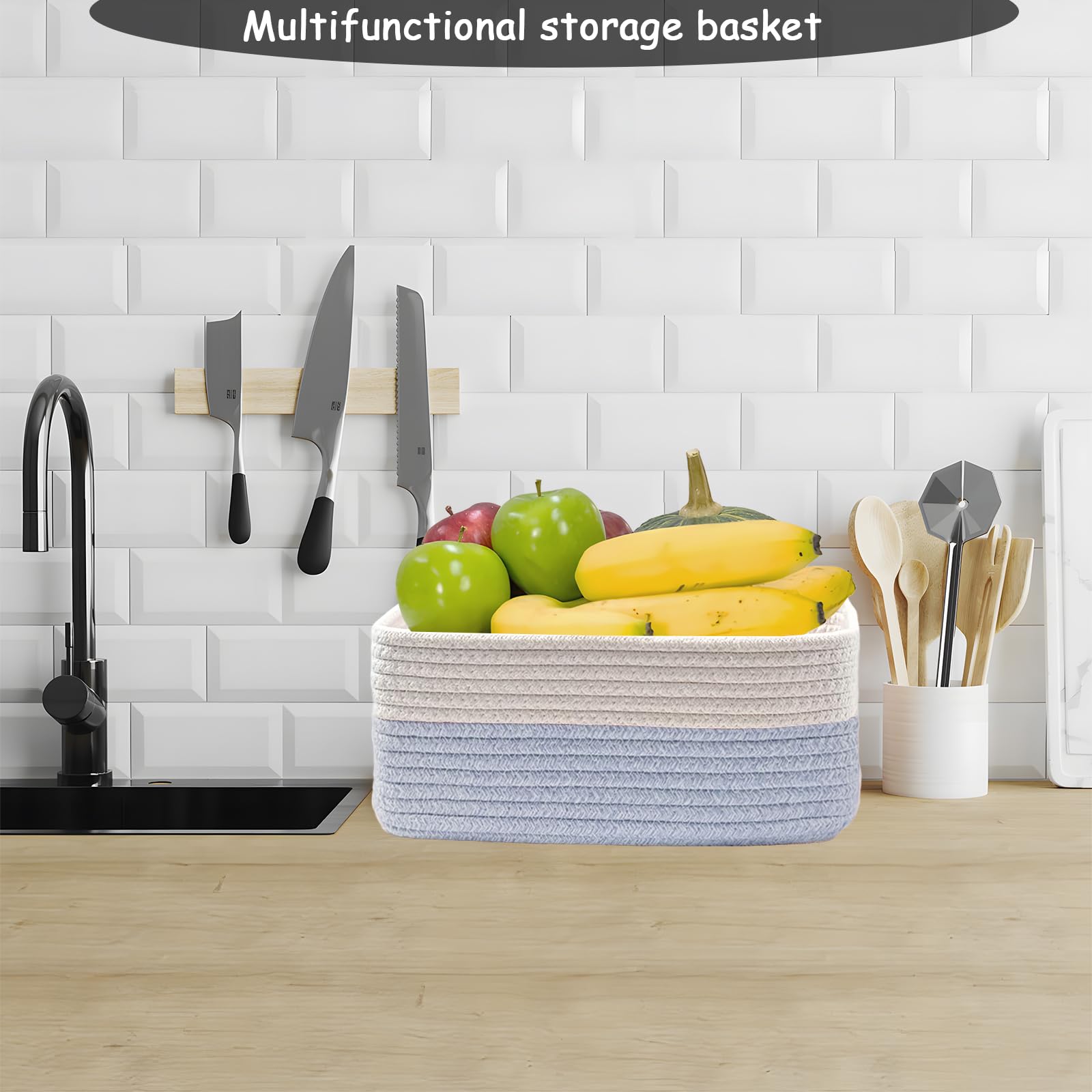 COMFY-HOMI rectangular-design holds 20% more than round bins on shelves