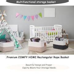 COMFY-HOMI book storage basket in living room neatly houses magazines.