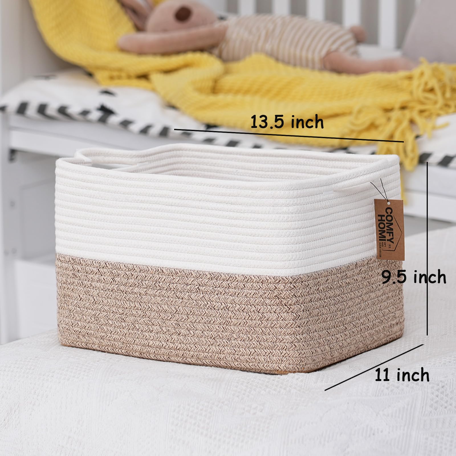 COMFY-HOMI clothes and towels basket for closet or bathroom organization.