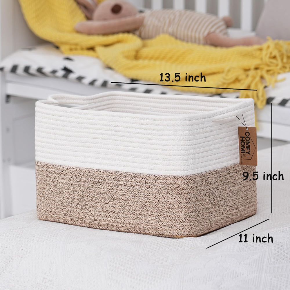 COMFY-HOMI clothes and towels basket for closet or bathroom organization.