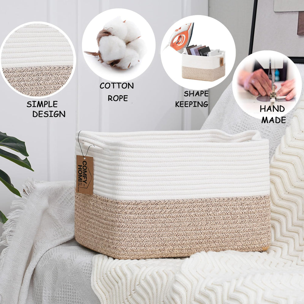 COMFY-HOMI basket handles enable easy carrying between rooms.