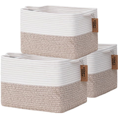 COMFY-HOMI rope basket on a shelf for tidy storage.