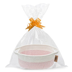 COMFY-HOMI small woven basket with handles top view for organized storage